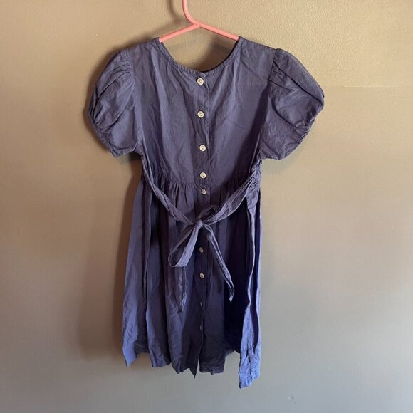 April Cornell dress Girls Periwinkle Blue Floral Cotton Size 3-4 "Cornelloki" - Picture 1 of 11